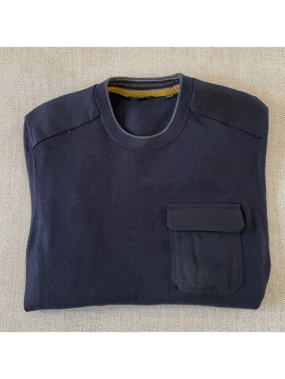 Ted Baker Military Sweater Wool Ringer Supersoft Crew M